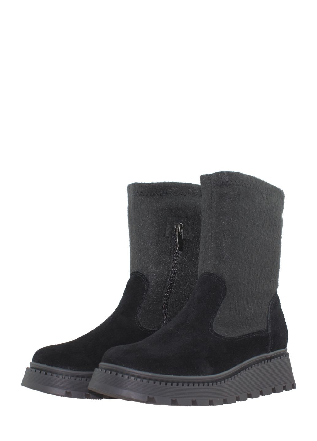 Черные зимние полусапоги a-108-11 черный Alvista