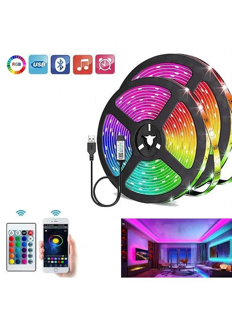 USB Світлодіодна стрічка 30 метрів 5v Bluetooth No Brand (334302318)