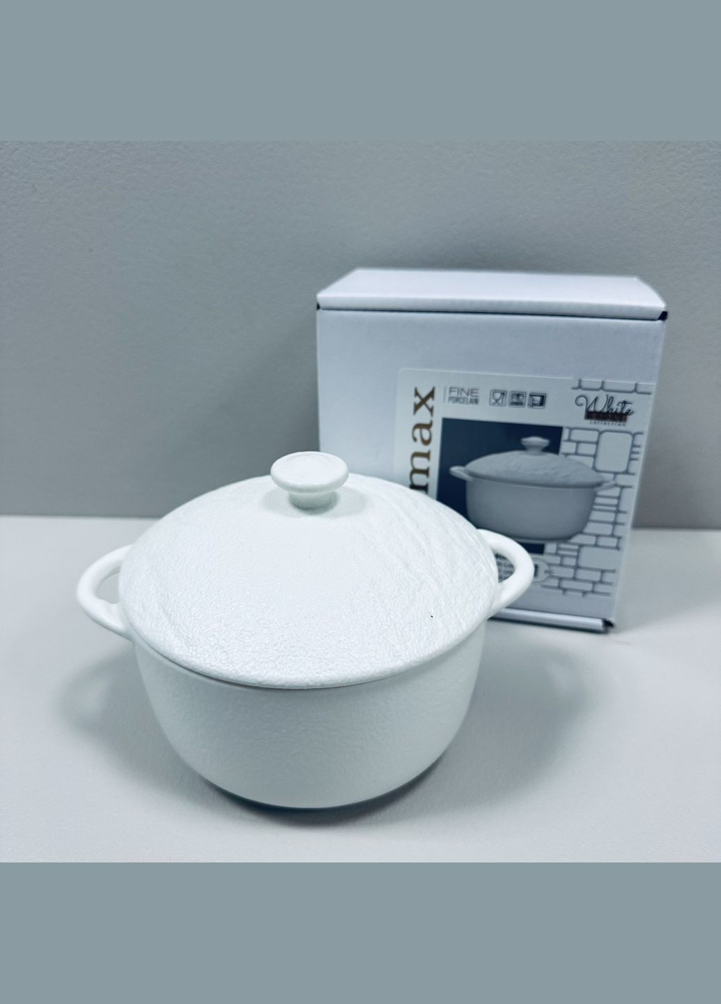 Горщик для запікання з кришкою Slatestone WL-661540/A 18см/600мл White Wilmax (328438211)