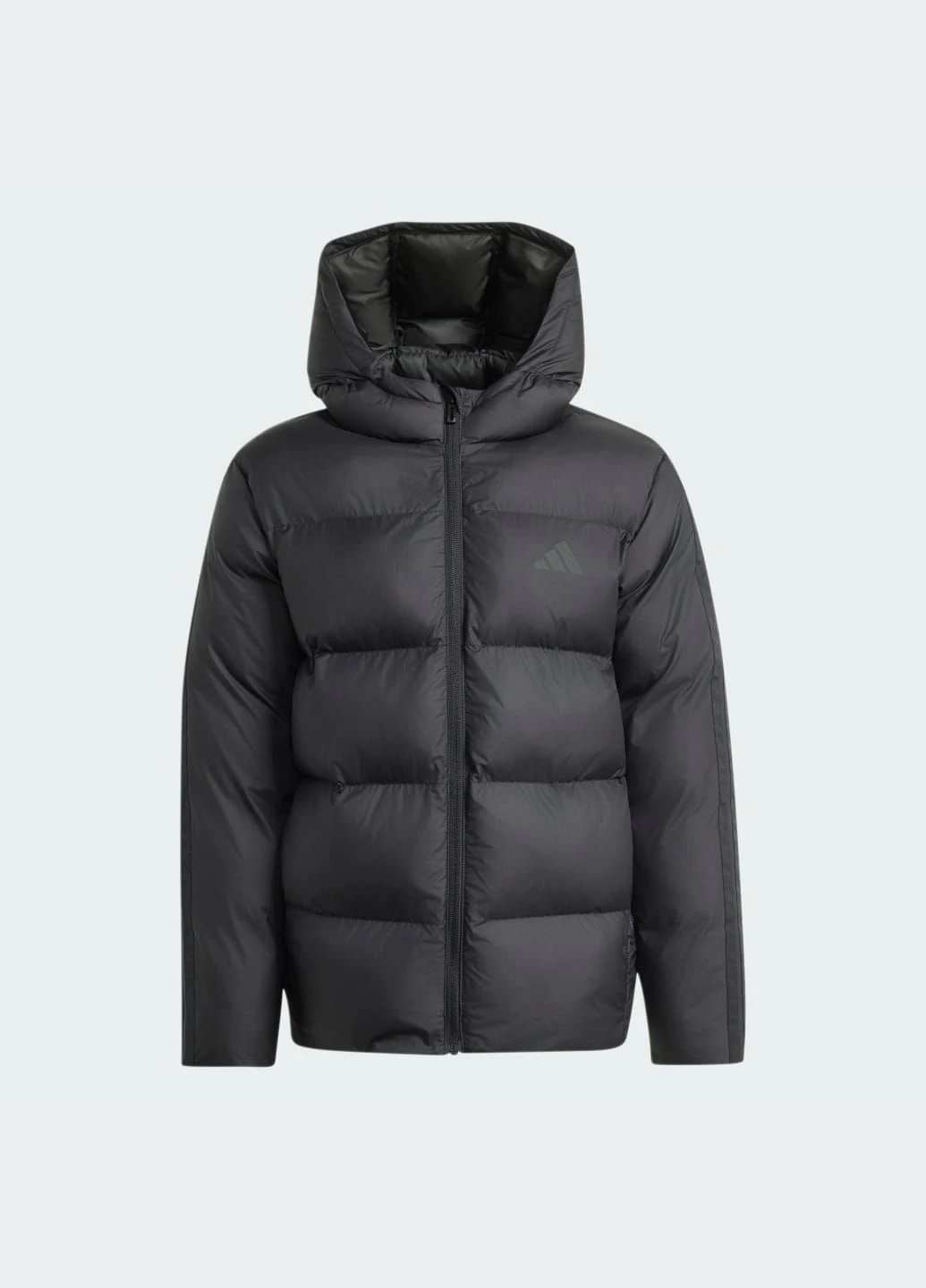 Чорна демісезонна куртка 3 stripes synthetic down adidas