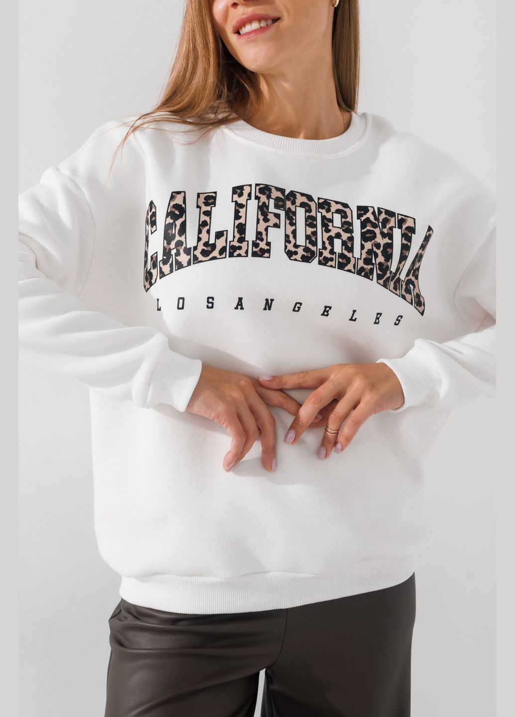 Молочный свитшот с принтом женский p-wb02373 молочный shop (2000990791702) LAWA (307055557)