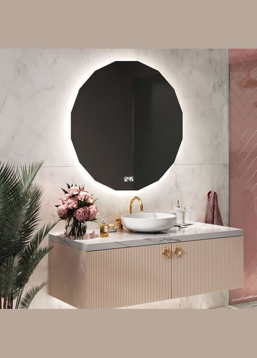 Зеркало Costa (75 х 75) c LED- подсветкой и часами ХАСТ (302810671)