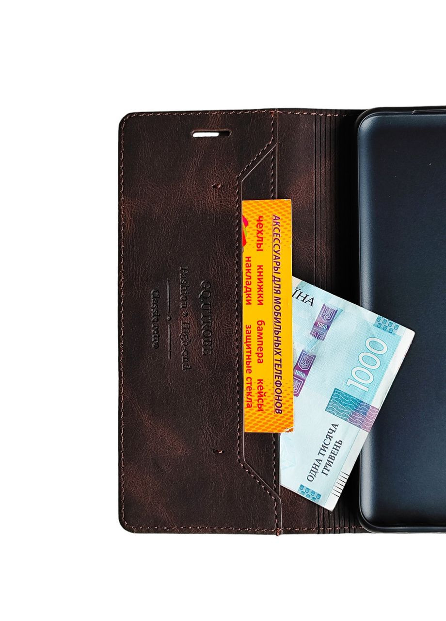 Чехол-книжка на Redmi Note14pro plus Чехол книжкой на редми ноут14pro+ с карманами для карт Коричневый Xiaomi (368832953)