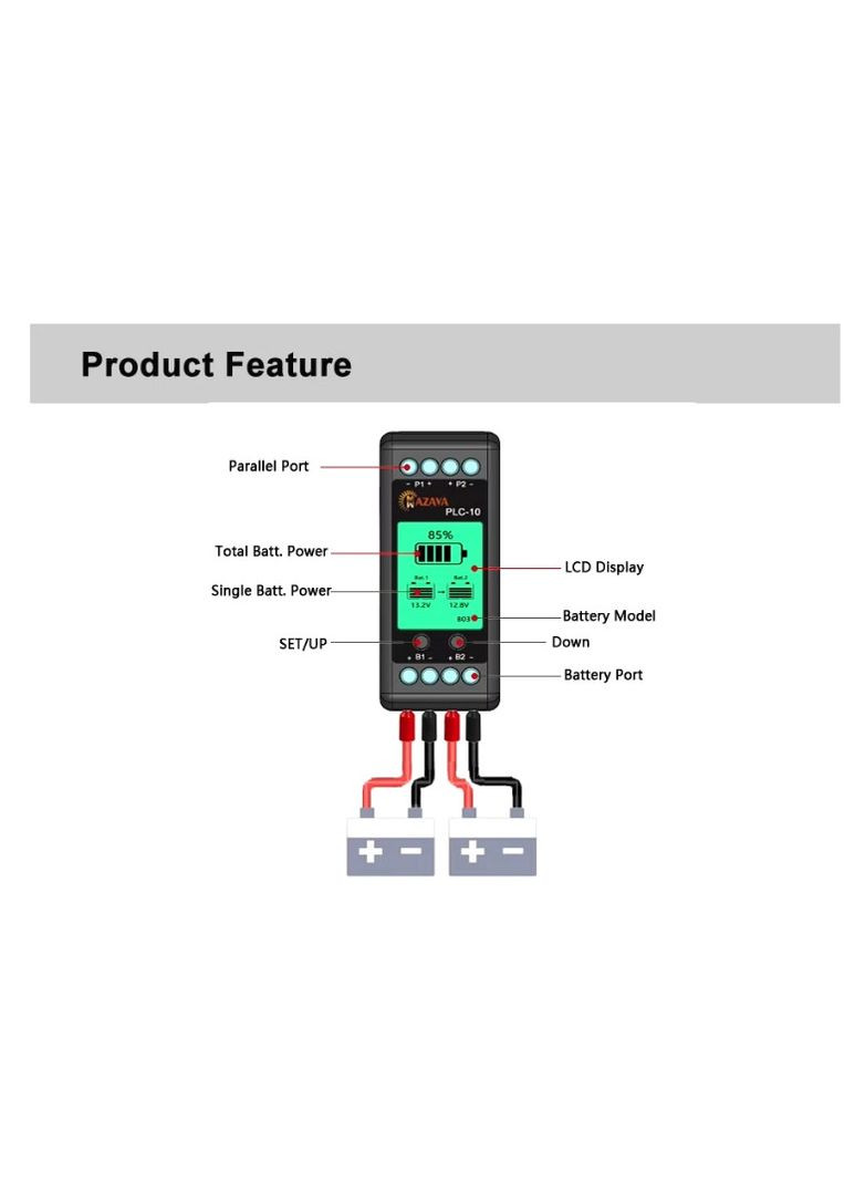 Балансувальник MAZAVA PLC-10 Battery Equalizer AG241010 black No Brand (328315931)