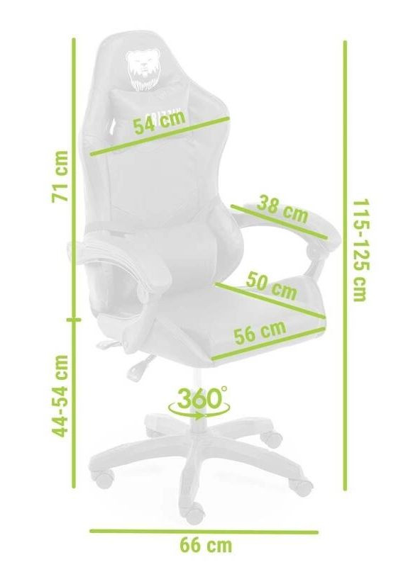 Геймерское кресло с RGB LED подсветкой (12 режимов), Grizzly (370617404)