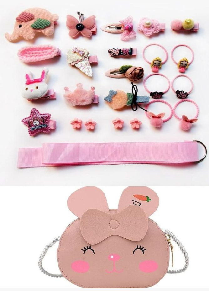 Набор детских заколок резинок украшений подарок для девочки с сумочкой 5 PRC (264913991)