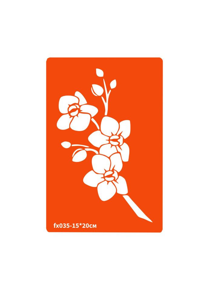 Трафарет для біо-тату Орхідея fx035-15*20см, розмір 15х20см Fresh Tattoo (322433452)