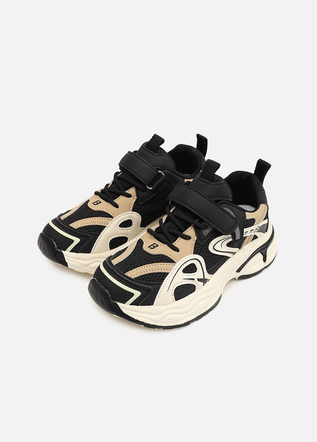 Чорні осінні кросівки на пласкій підошві для дівчинки колір чорний cb-00273404 Kimboo