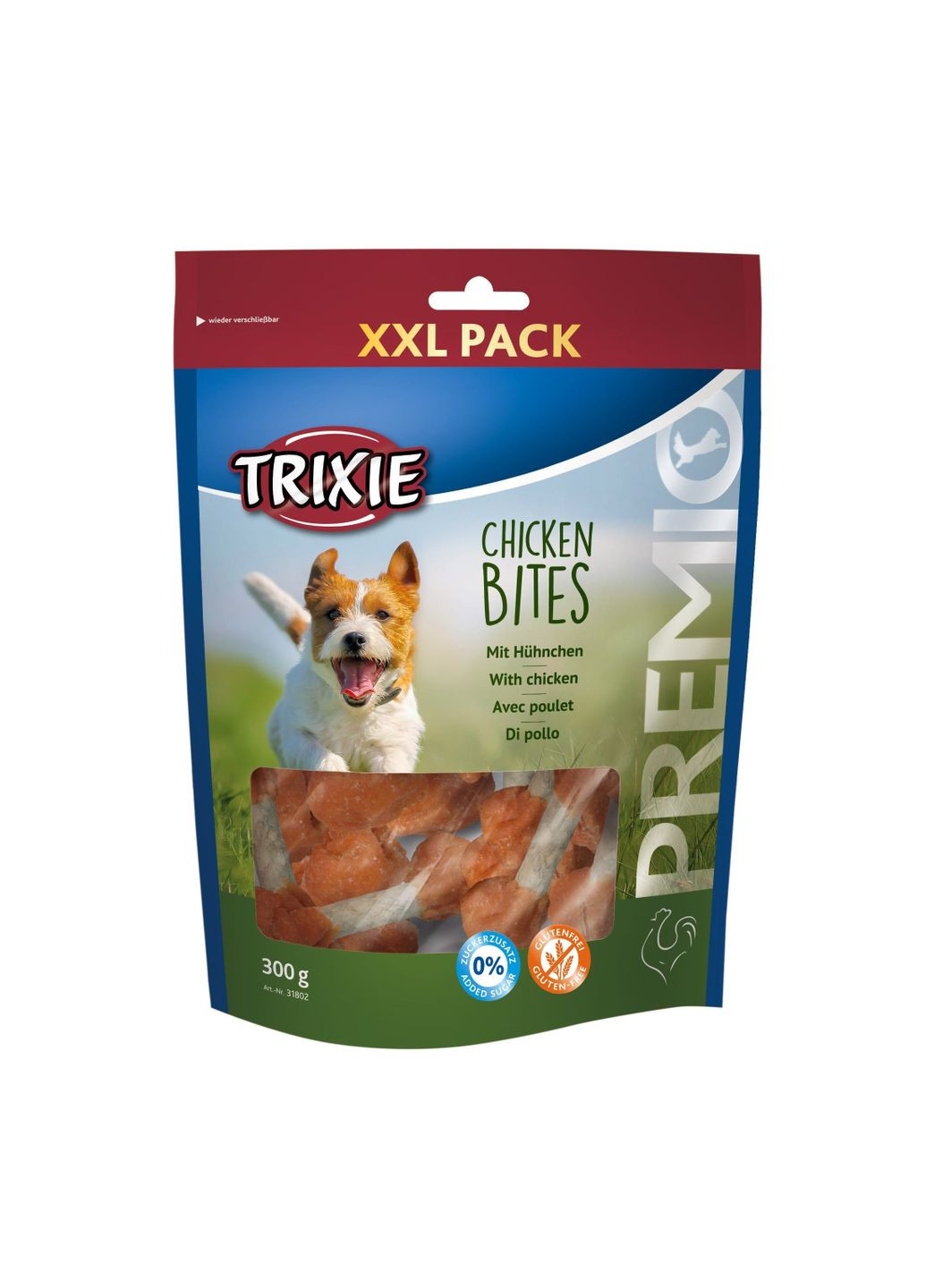 Лакомство для собак 31802 Premio Chicken Bites XXL 300 г (4011905318028) Trixie (279572719)