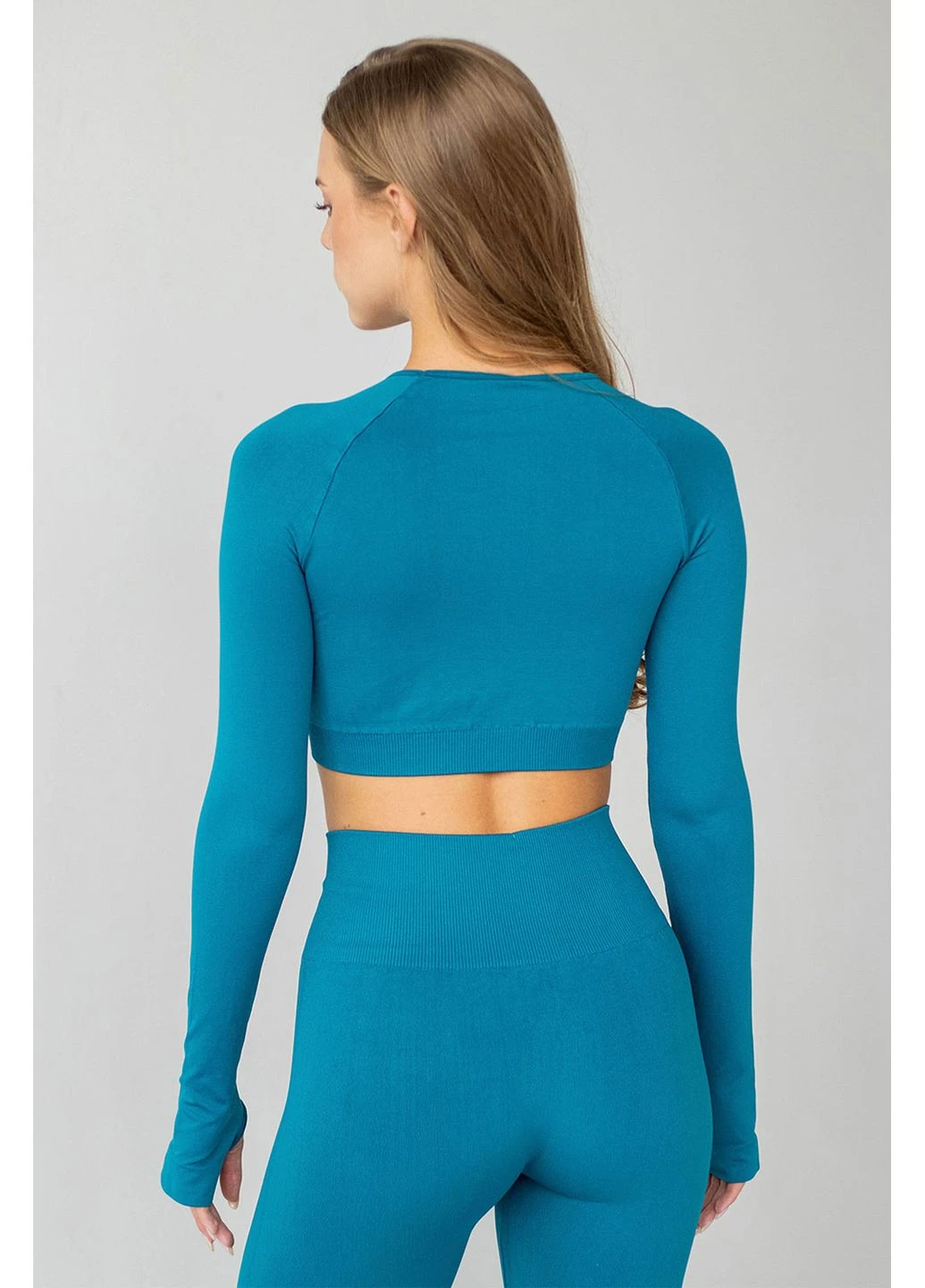 Жіночий кроп-лонгслів в рубчик Giulia LONG-SLEEVED SHIRT (375229179)