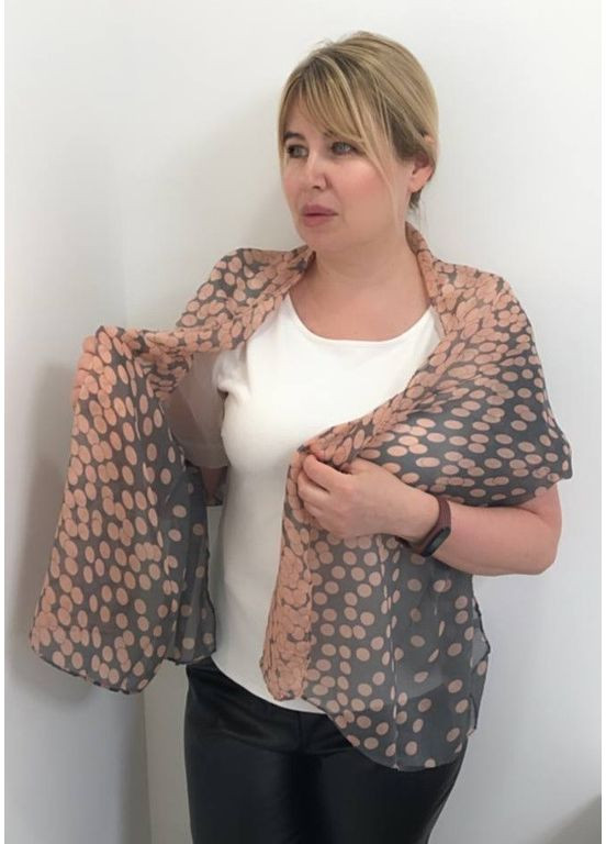 Женский шарф платок шифон в горох 160см*55см Confetti (371366861)