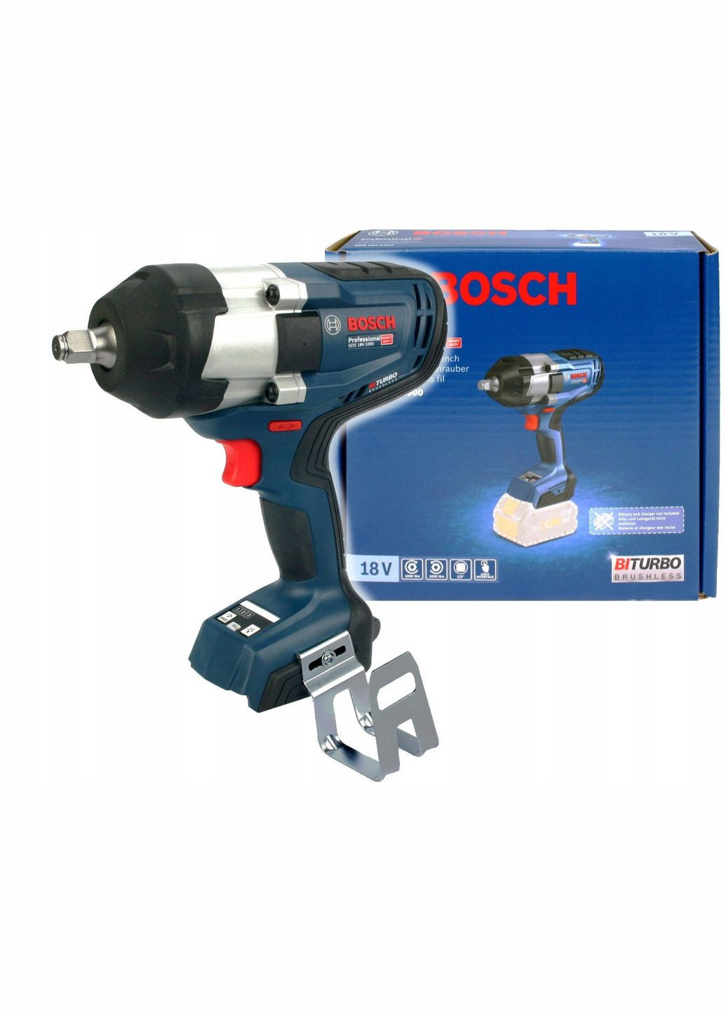 Аккумуляторный гайковерт 06019J8300 GDS 18V-1000 (18В, 1/2", 1000 Нм) ударный без АКБ и зарядного устройства (23786) Bosch (295032373)