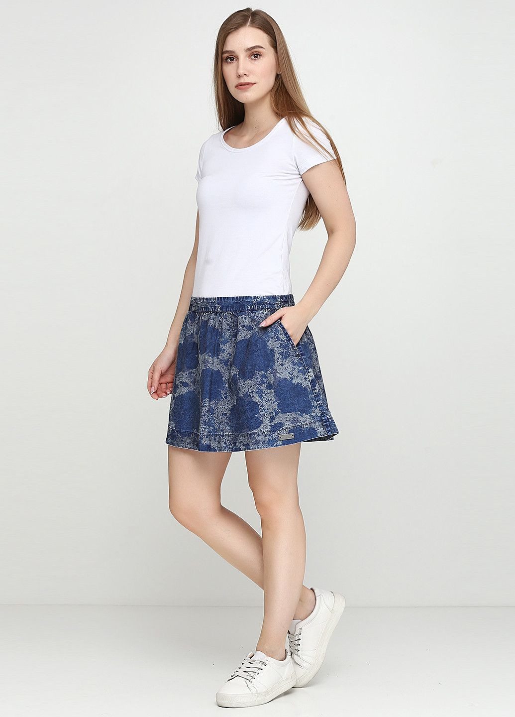 Синяя повседневная с абстрактным узором юбка синий Andy Warhol