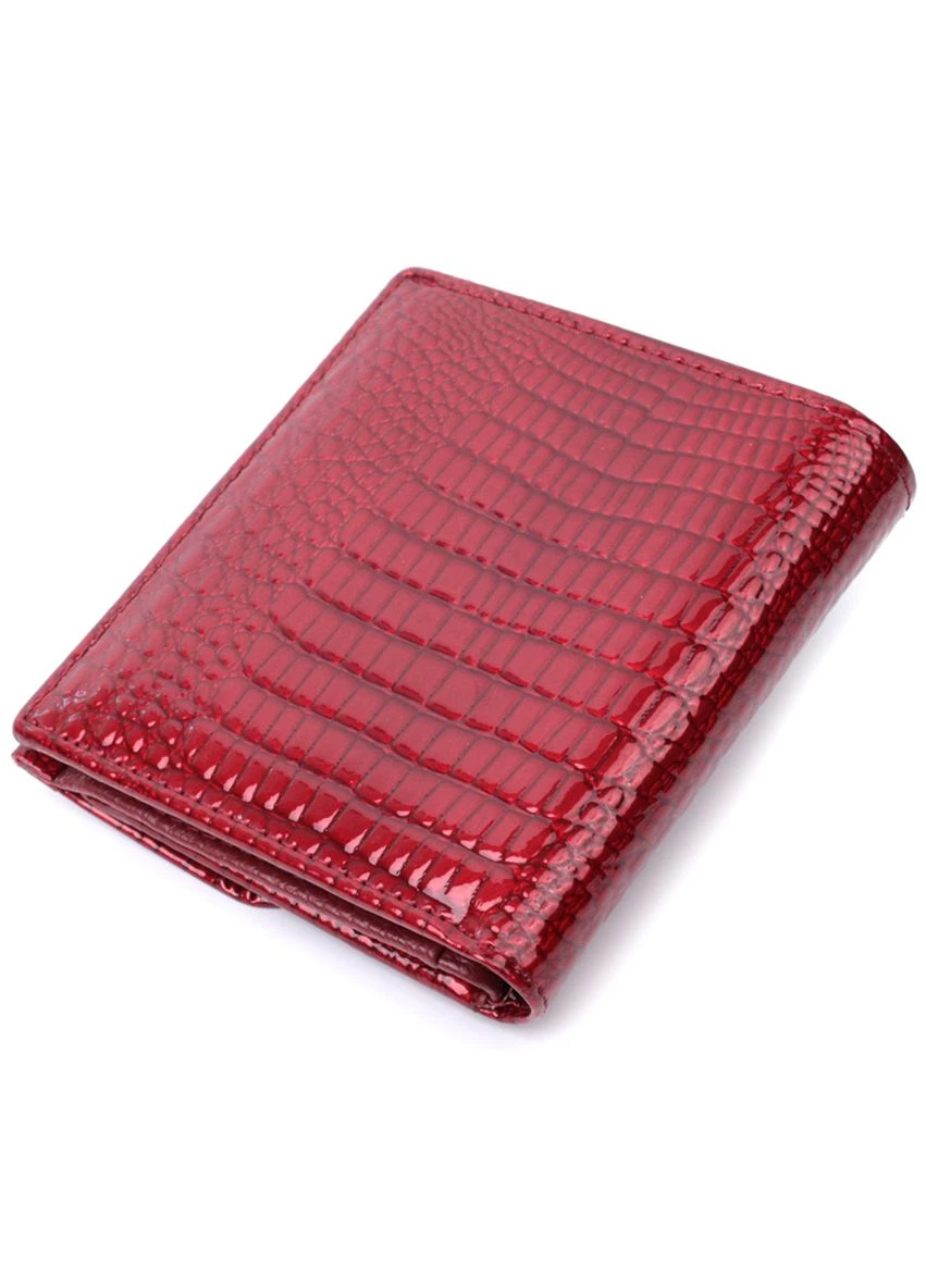 Фактурный женский кошелек из натуральной кожи 22705 Красный st leather (341259713)