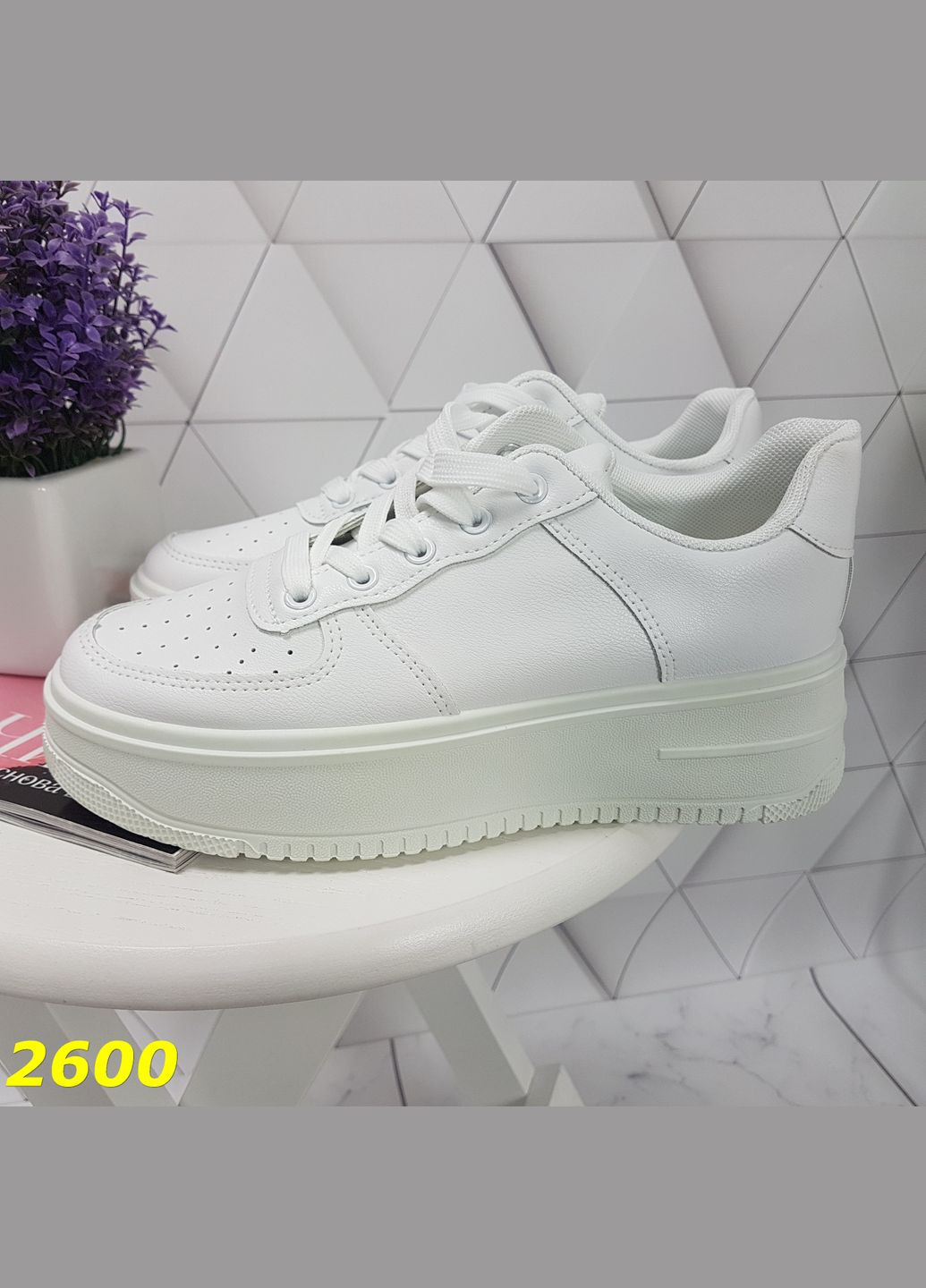 Кросівки на високій платформі білі No Brand білі (322650820)