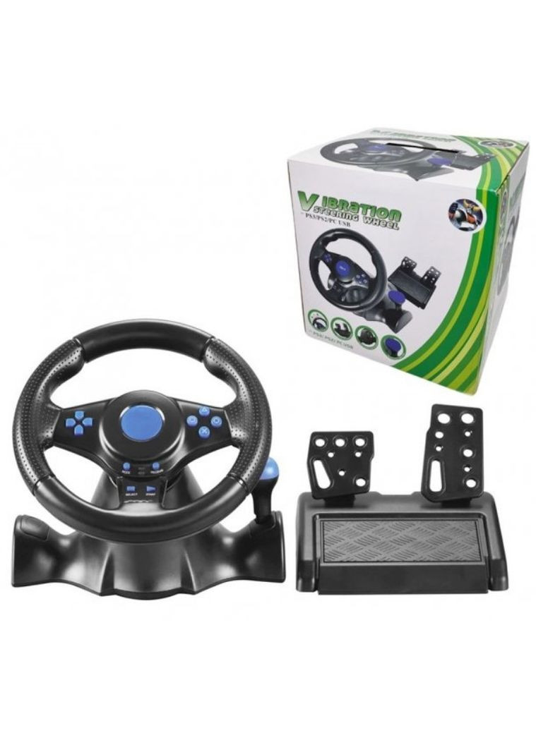 Ігрове кермо з педалями 3 в 1 Vibration Steering Wheel для PS2/PS3/ПК (1756374628) No Brand (351363080)