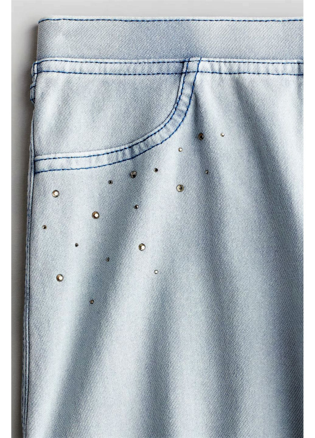 Голубые демисезонные широкие брюки из денима для девочки голубые 134см(8-9р) H&M