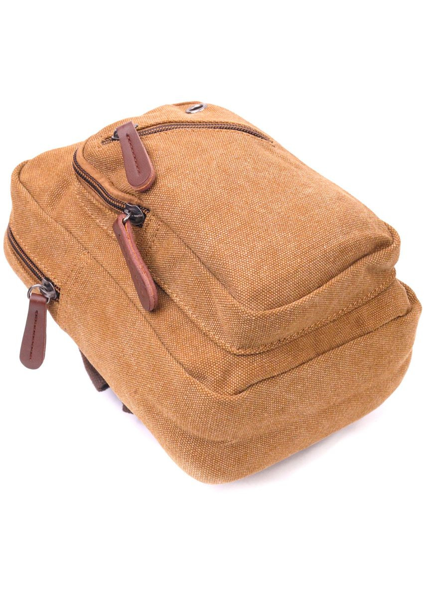 Сумка слінг чоловіча через плече текстильна коричнева 21230 Vintage (362417882)