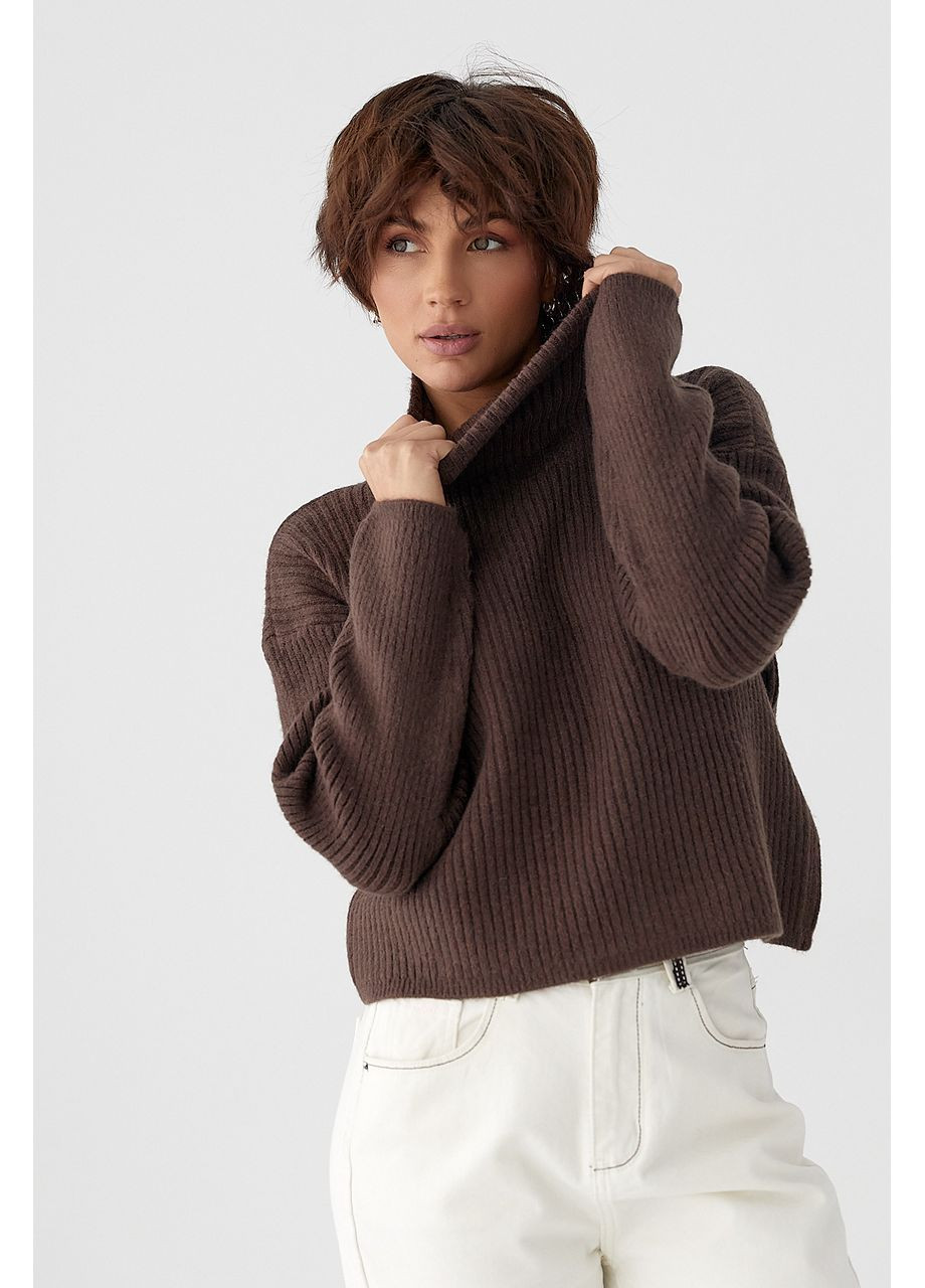 Базовий теплий гольф у рубчик - чорний колір Lurex (370601974)