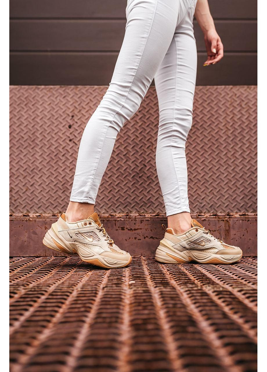 КРОССОВКИ ЖЕНСКИЕ NIKE M2K TEKNO LINEN & WHEAT & ALE BROWN НАЙК М2К ТЕКНО No Brand коричневые демисезоны (367172819)