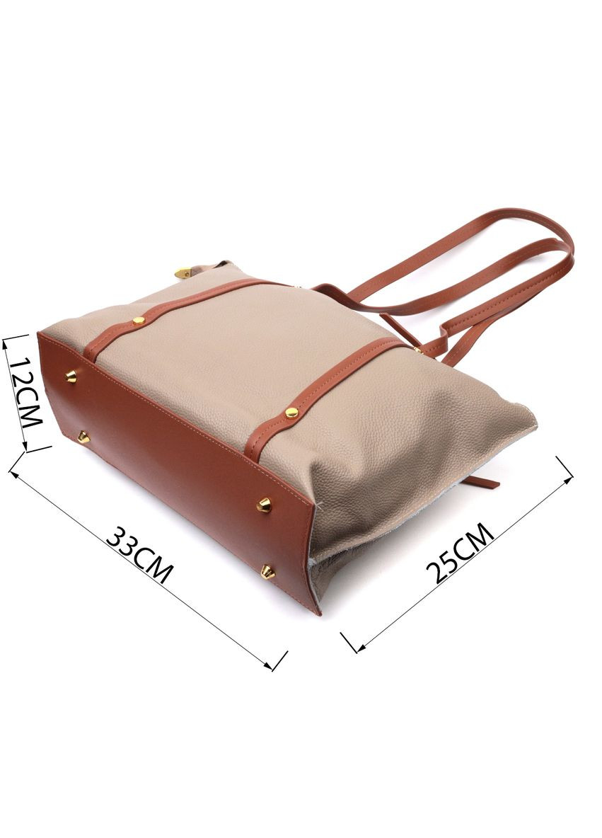 Двоколірна шкіряна сумка Vintage для документів з двома відділеннями бежевий (sku_22304) No Brand (329853210)
