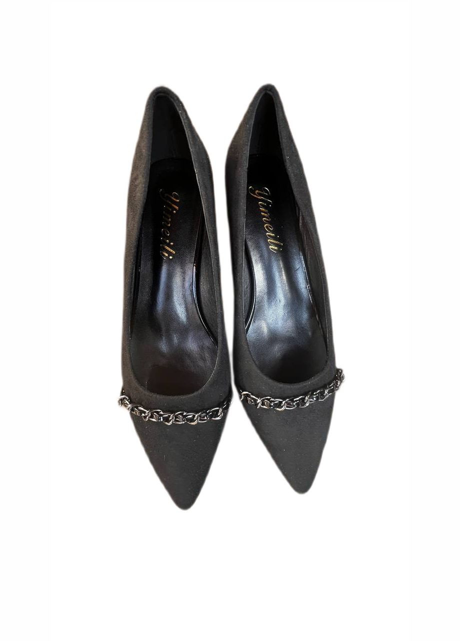 Loretta Жіночі чорні замшеві туфлі човники на низьких підборах туфлі-човники чорний з штучна замша, китай — (303928703)