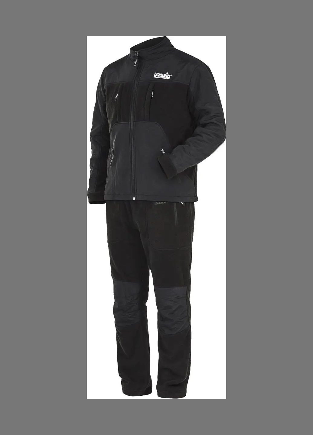 Чорний демісезонний костюм polar line 2 сірий/чорний Norfin