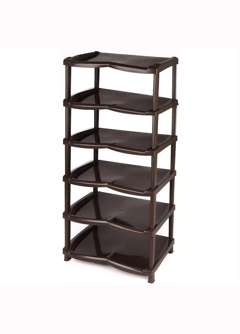 Полиця для взуття коричнева "Нормал" на 6 секцій R-Plastic (345122225)