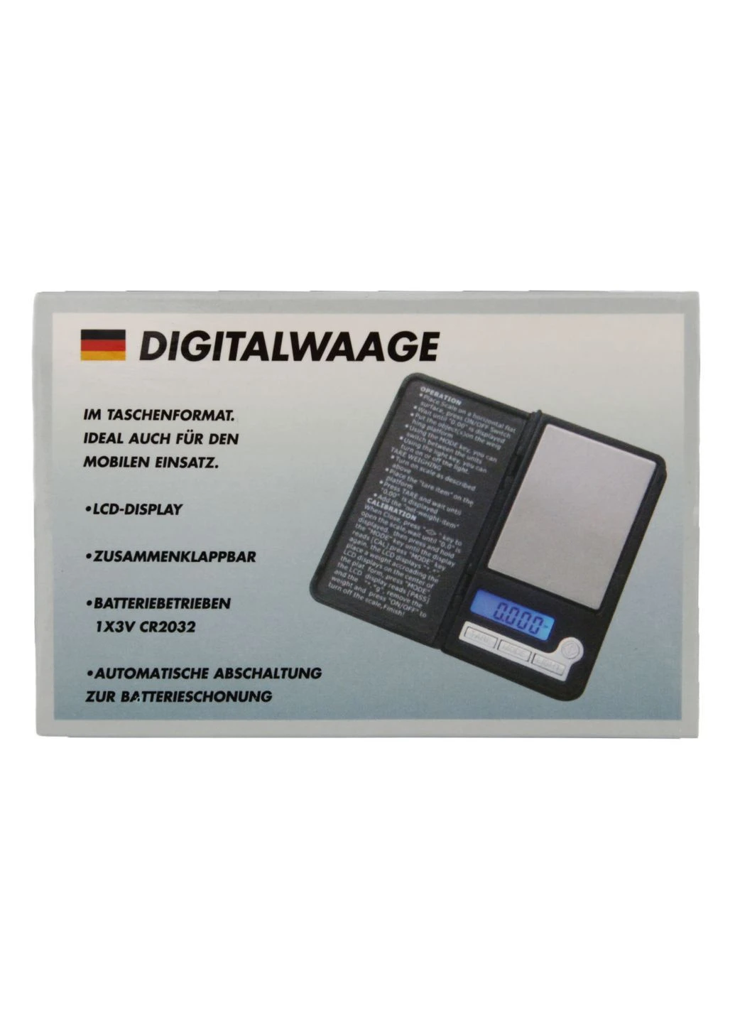 Ювелірні ваги Digital Waage (100 г / 0.01 г) — Кишенькові електронні ваги для золота, монет та пороху (5х9 см) No Brand (400070788)