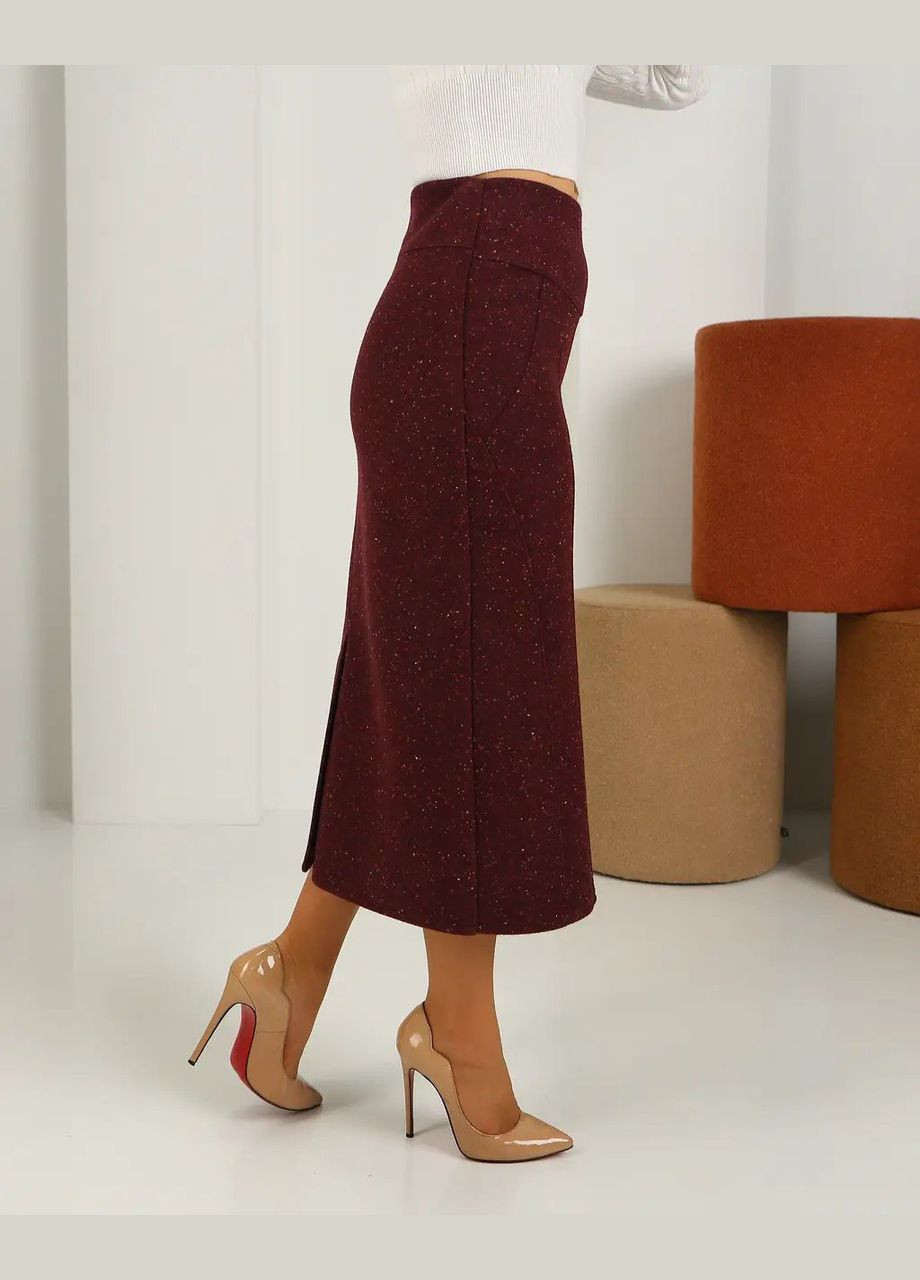 Бордовая офисная элегантная женская юбка 995бр1 бордо No Brand
