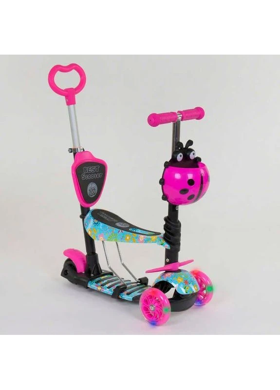 Самокат 5в1 26901 (1) Best Scooter, АБСТРАКЦИЯ, PU колеса, ПОДСВЕТКА КОЛЕС, в коробке (Срок доставки до 10 дней!) MIC (385845479)