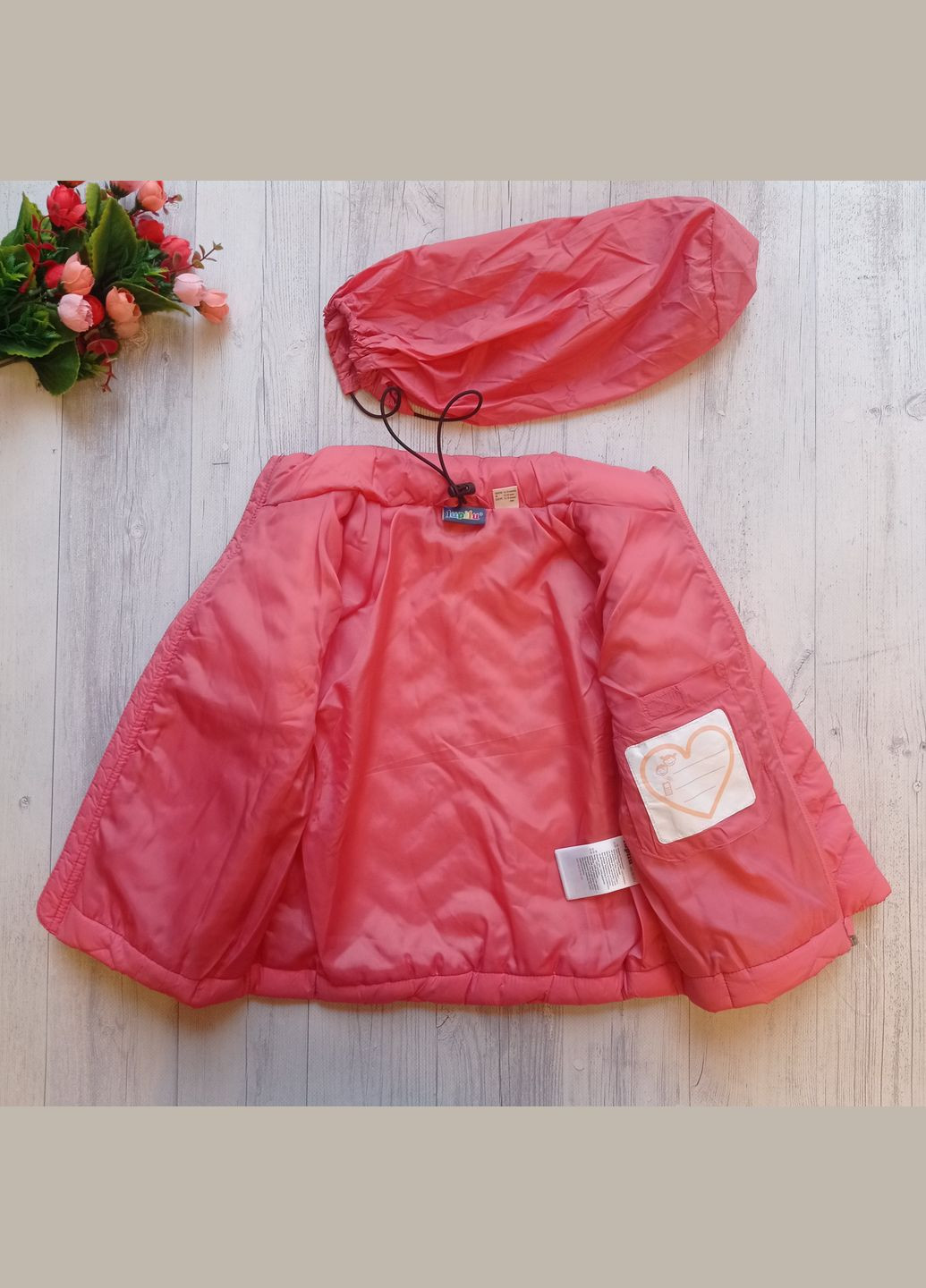 Розовая демисезонная курткаи для девочки Lupilu