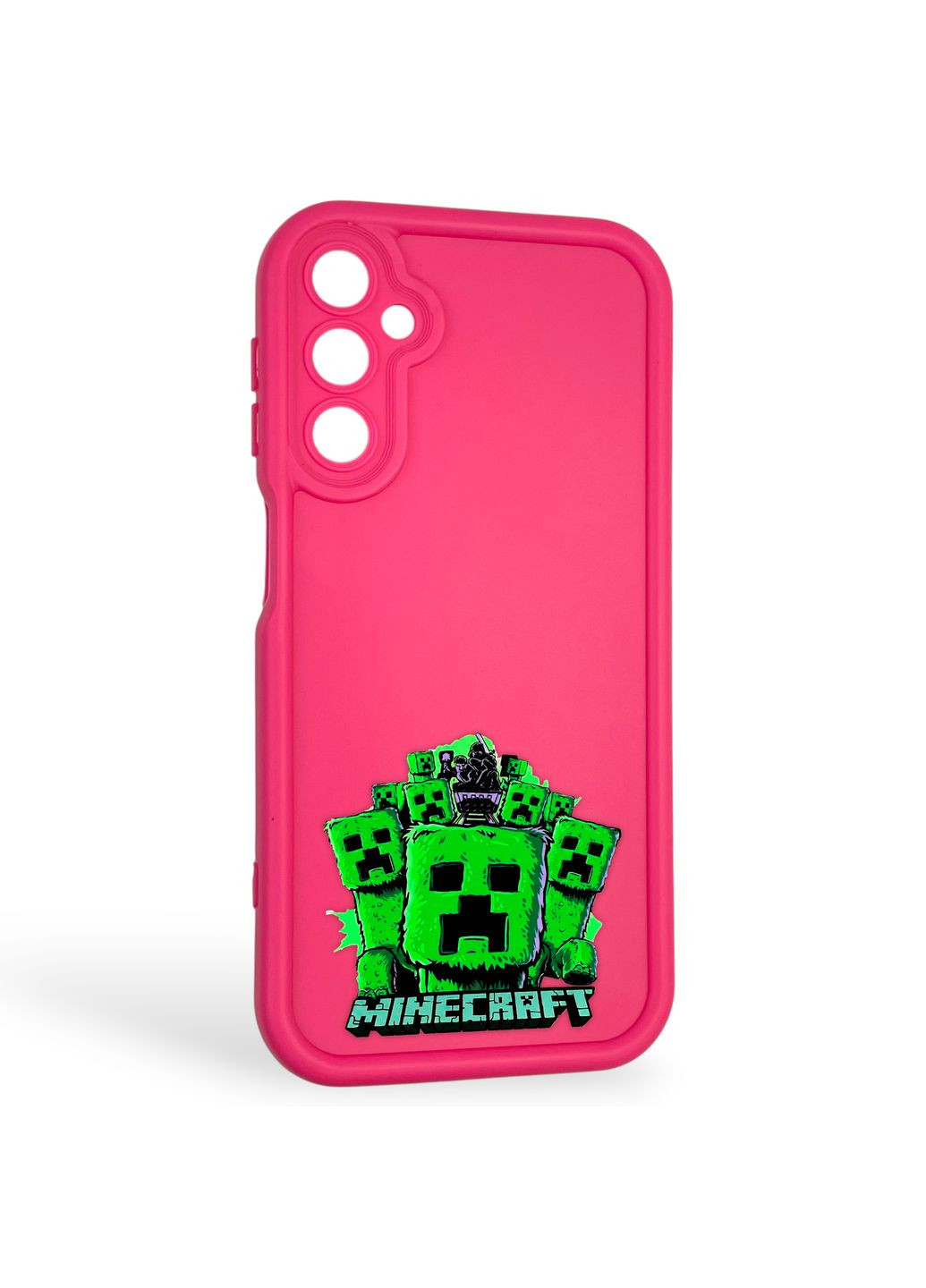 Силіконовий чохол Soft Touch з 3D принтом Майнкрафт для Galaxy A24 (SM-A245F) чорний (Повний захист камери) Samsung (373424631)