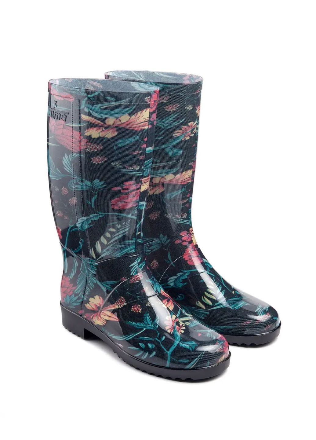 Чоботи гумові жіночі високі (4213025) Litma Квітковий розпис (361036693)