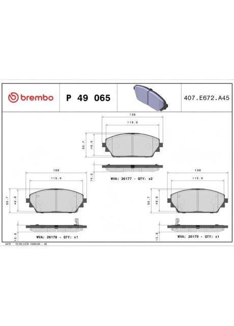 Гальмівні колодки дискові Brembo (367040704)