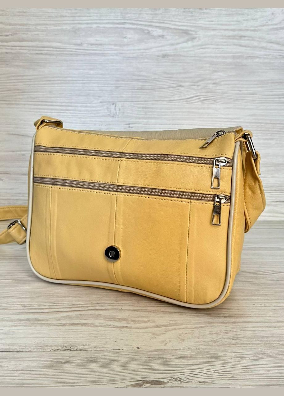 Женская сумочка желтая натуральная кожа 106032 No Brand (303925097)