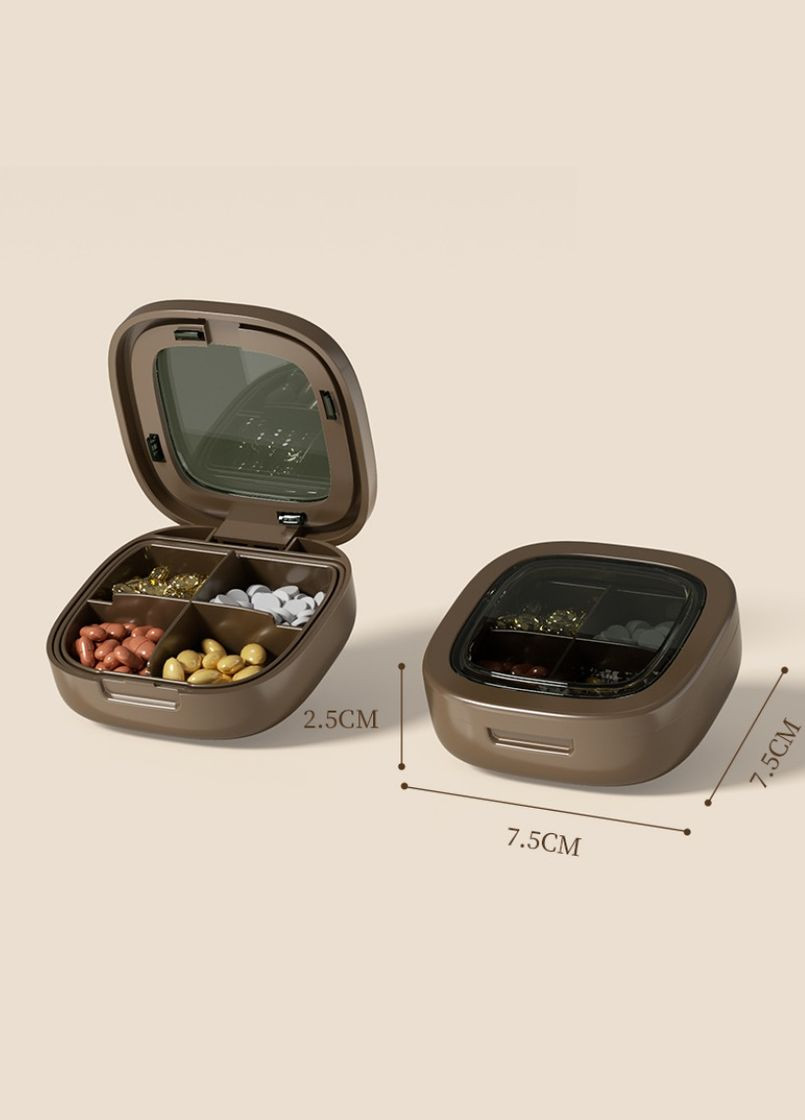 Таблетница пластиковая 18469 2.5х7.5х7.5 см коричневая No Brand (364497150)