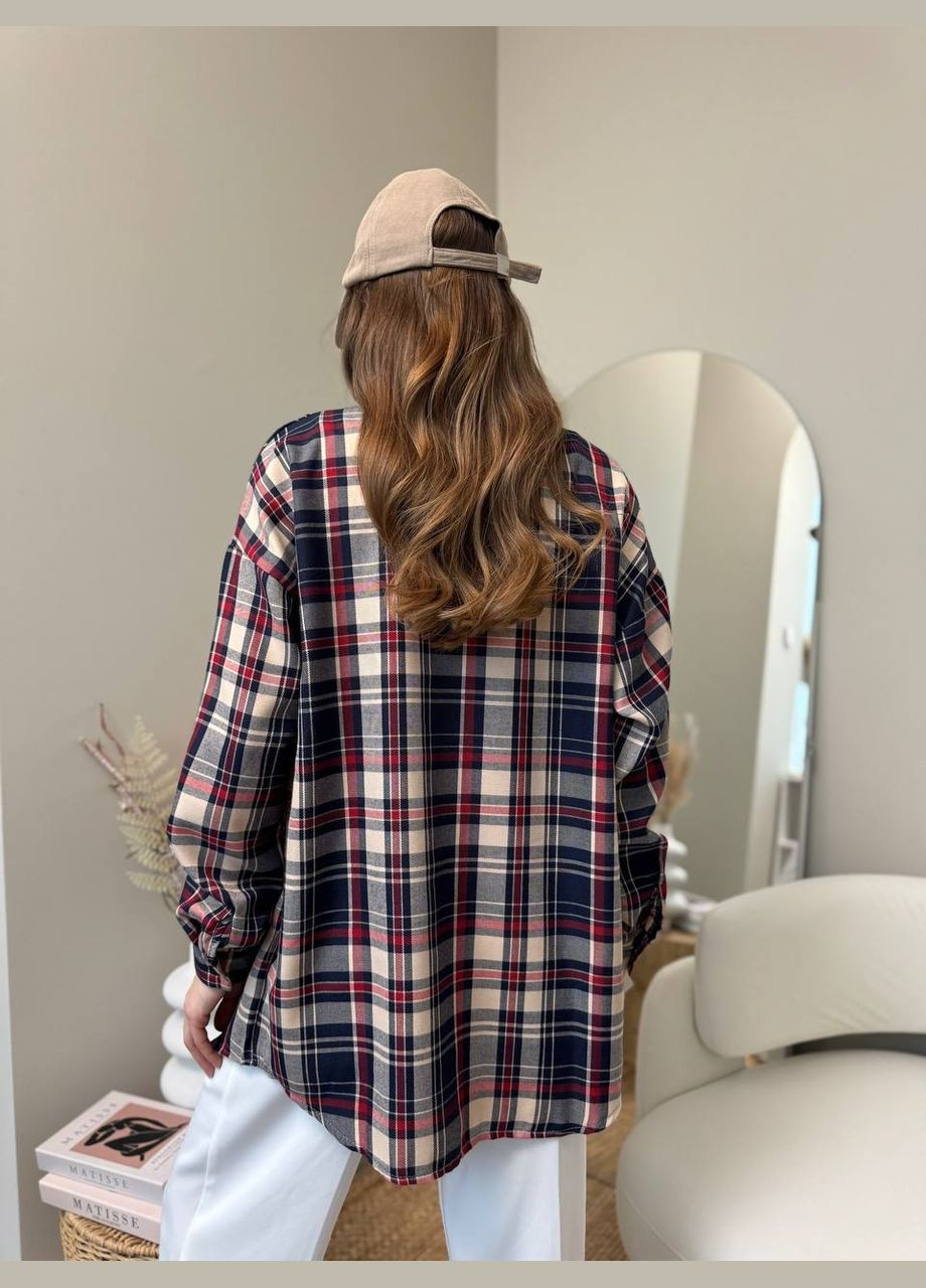 Цветная кэжуал рубашка в клетку MonCher с длинным рукавом