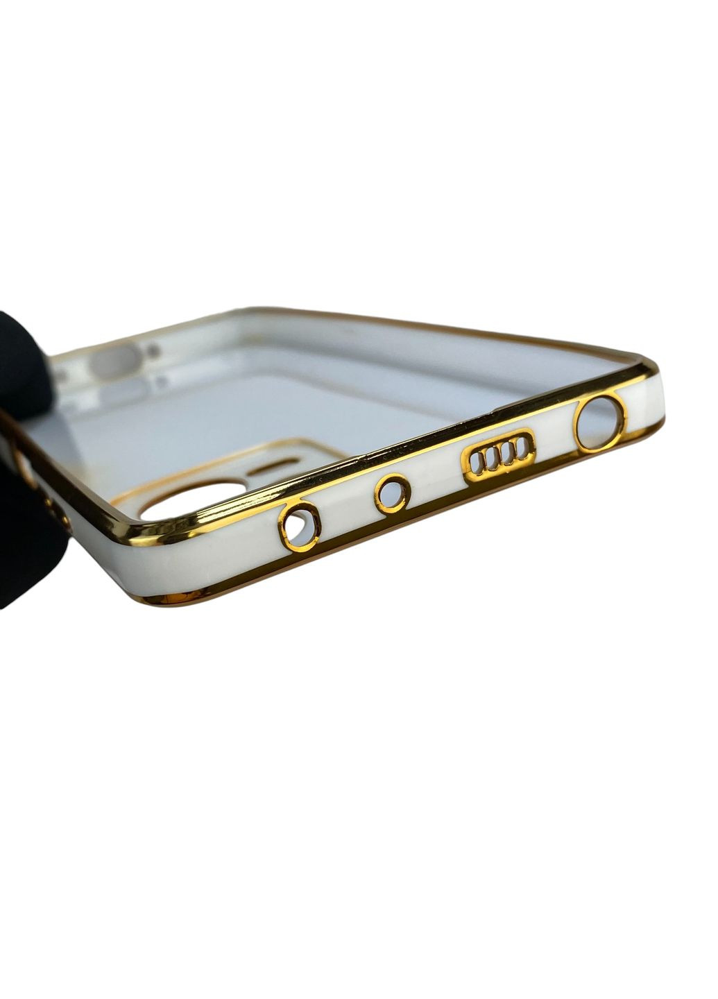 Чохол для Redmi Note 12 Pro 5G з кільцем MagSafe із золотою окантовкою на сяомі редмі нот 12 про білий gs1 Xiaomi (366234212)