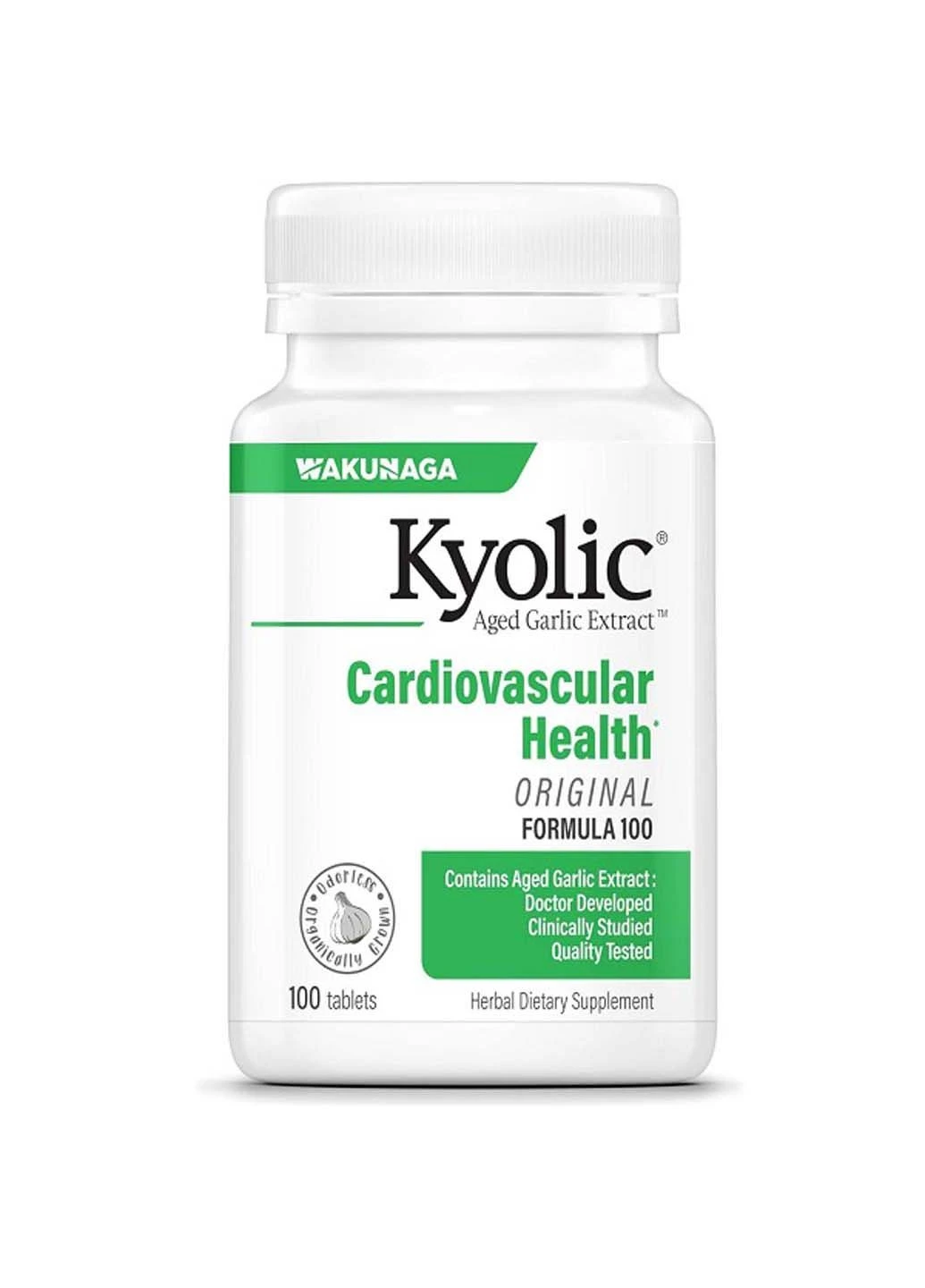 Комплекс для профілактики тиску та кровообігу Aged Garlic Extract Cardiovascular 100 100 Caplets Kyolic (301769607)