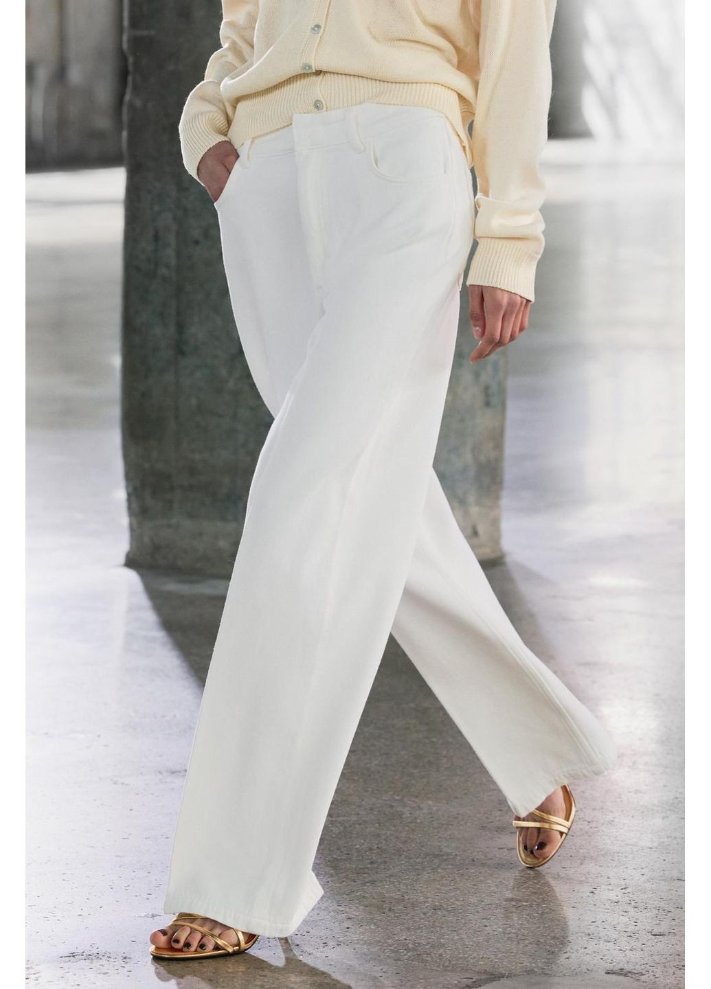 Джинсы zw collection wide leg с высокой посадкой Zara - (352767241)