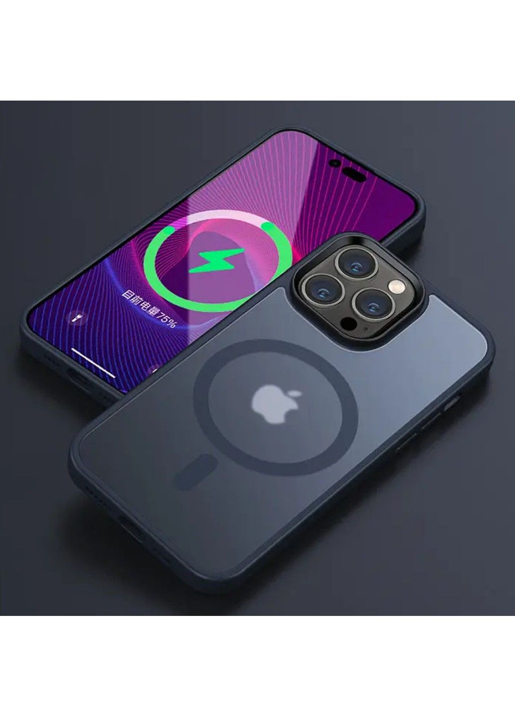 TPU+PC чехол Metal Buttons with MagSafe Colorful для Apple iPhone 12 Pro / 12 (6.1") Epik (292633928)