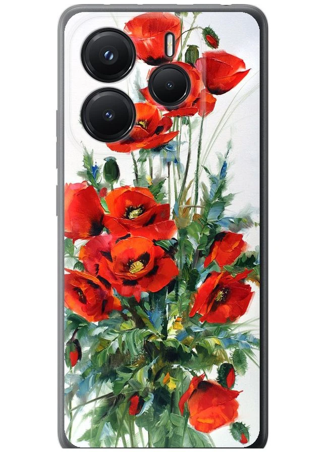 Силіконовий чохол 'Маки' для Endorphone Xiaomi Redmi Note 14 5G (378344415)