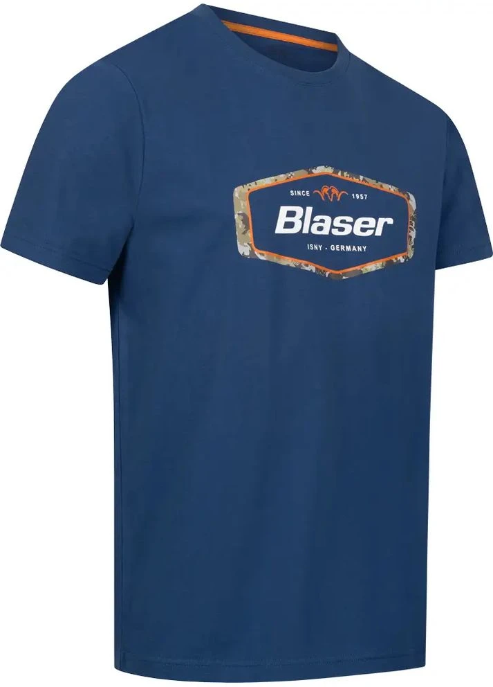 Синяя футболка blaser active outfits badge t 24 No Brand