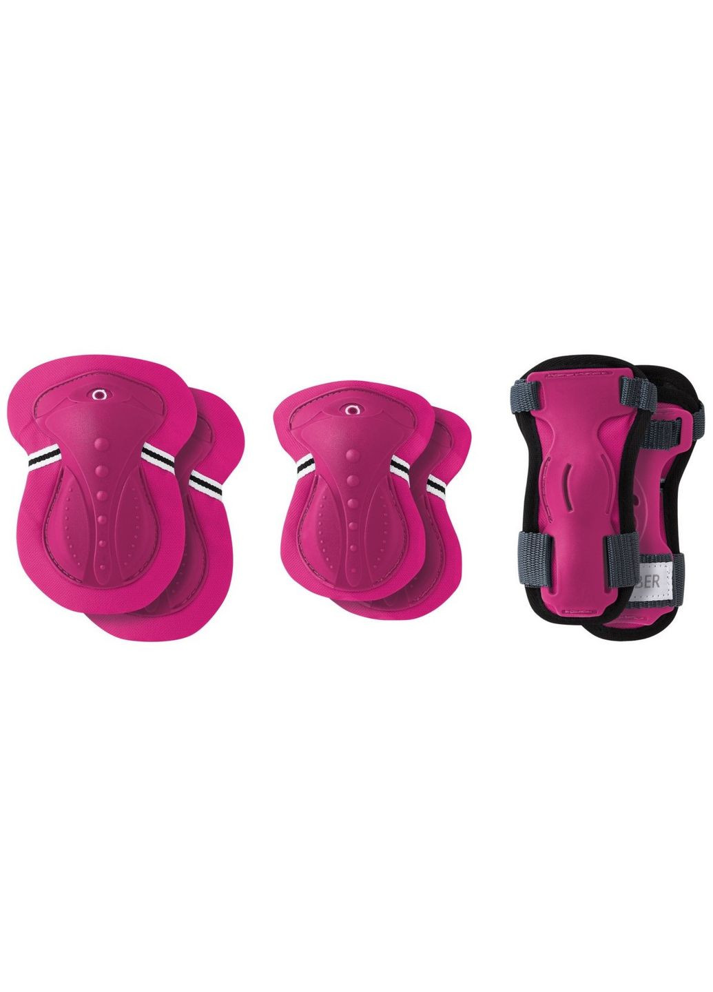 Захист наколінники+налокітники+щитки для зап’ясть фуксія (темно-рожевий) для дитини 25-50кг () Globber 541-310 (363820500)
