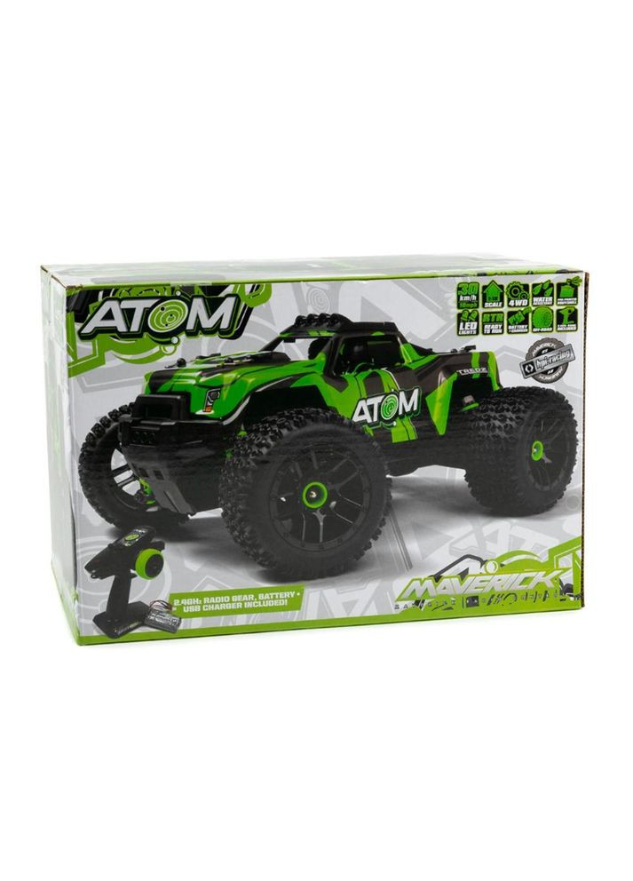 Машинка на радіокеруванні Atom AT1 1/18 RTR 4WD Electric Monster Truck (Green) Maverick (337508399)