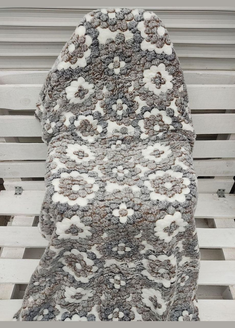 Плед двоспальний 180х200 Квіти (П4К-Am-zukerka-008-2) No Brand (316230553)