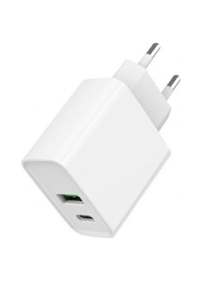 Зарядное устройство USB-A+Type-C (PD20W + QC3.0 18W) white (TA-UC-PDQC20-01-W) Gembird USB-A + Type-C (PD20W + QC3.0 18W) white (370015386)