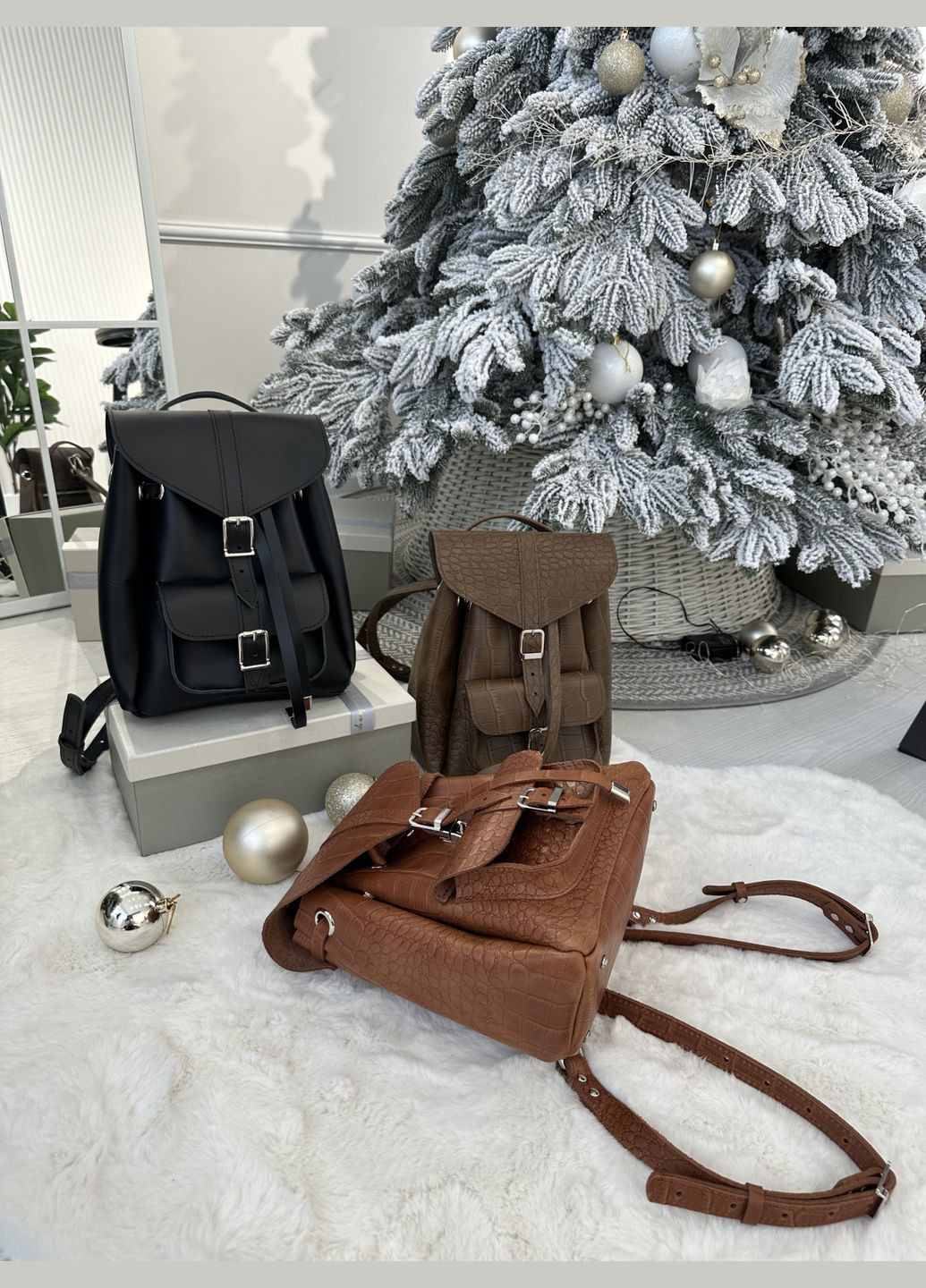 Женский кожаный рюкзак М Коричневый Рептилия Под заказ Dekey (351898911)