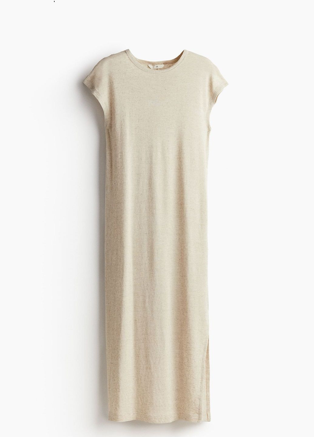 Светло-бежевое деловое платье H&M однотонное